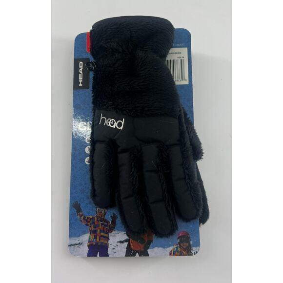 Head Gloves Youth Junior Warm Winter Black Fur Glove Fleece Insulation New - Picture 1 of 4